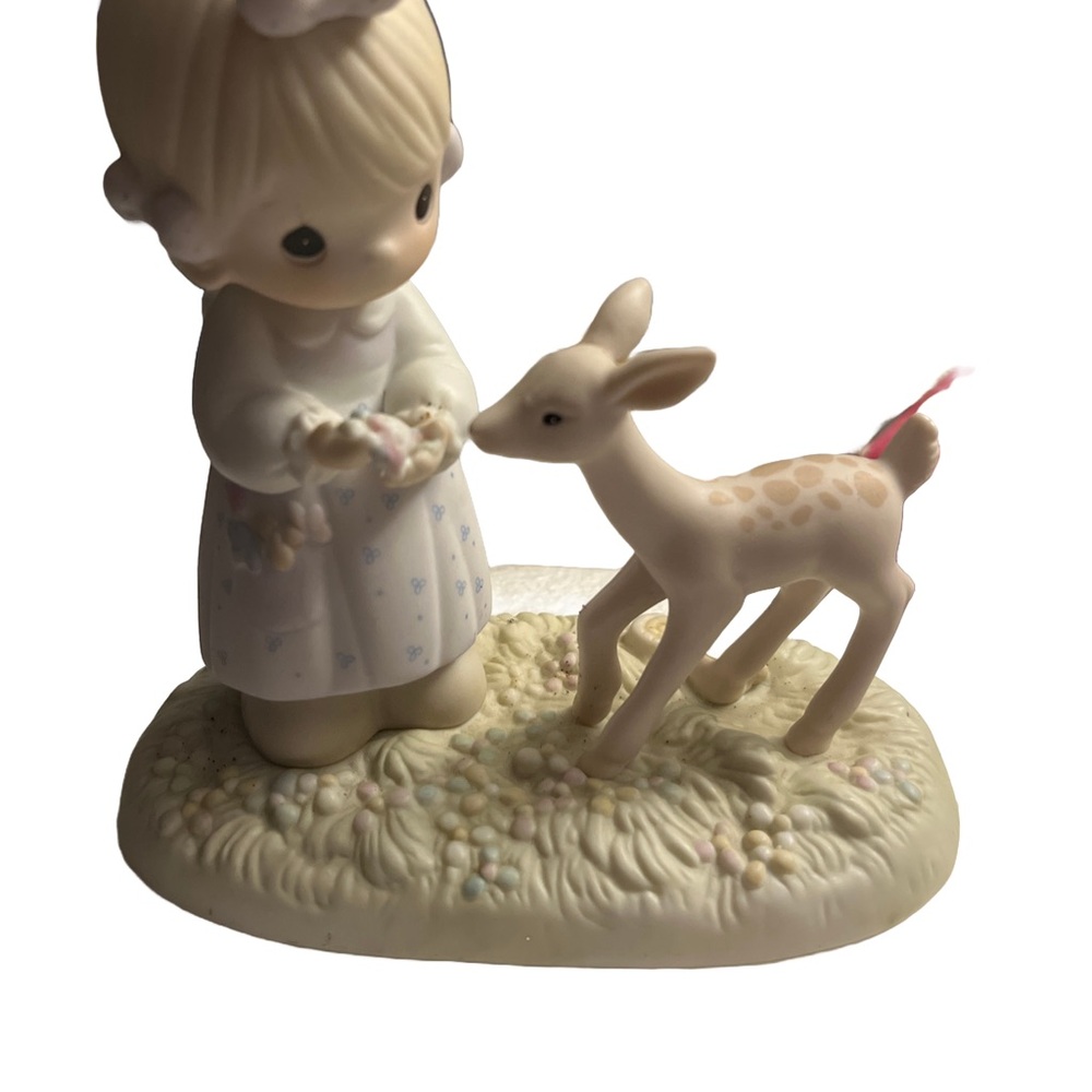Adorable Figurine with Girl and Deer